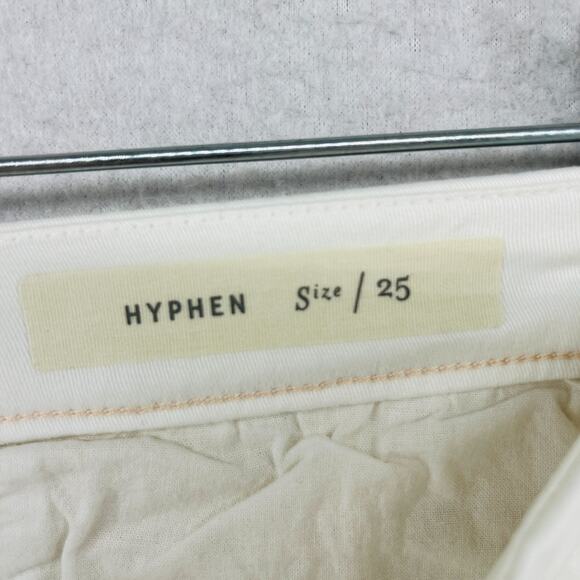 PILCRO AND THE LETTERPRESS Pants 25 Hyphen Chinos Ankle Cuffed Low Rise White - Picture 10 of 16